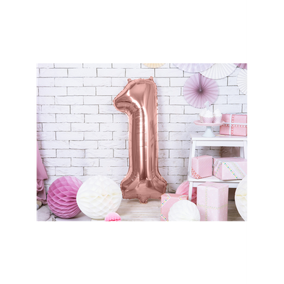 1 Ballon XXL - Zahl 1 - RoseGold
