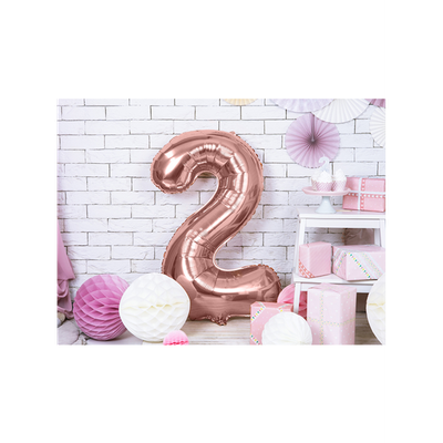 1 Ballon XXL - Zahl 2 - RoseGold
