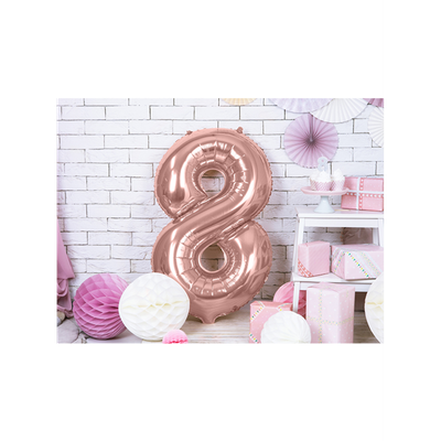 1 Ballon XXL - Zahl 8 - RoseGold
