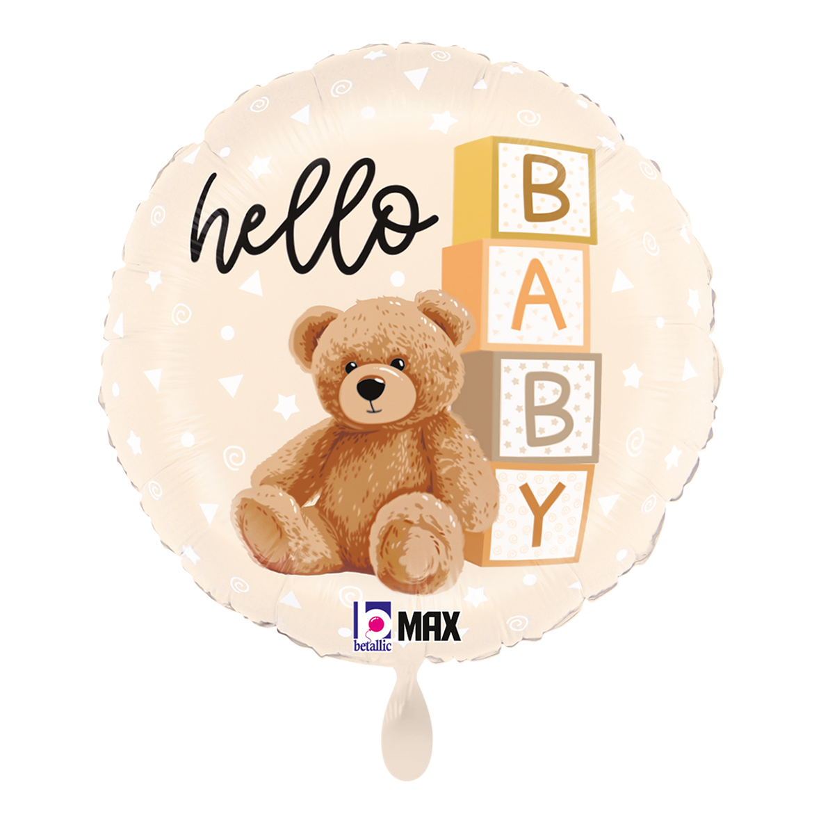1 Balloon - Hello Baby Teddy Bear