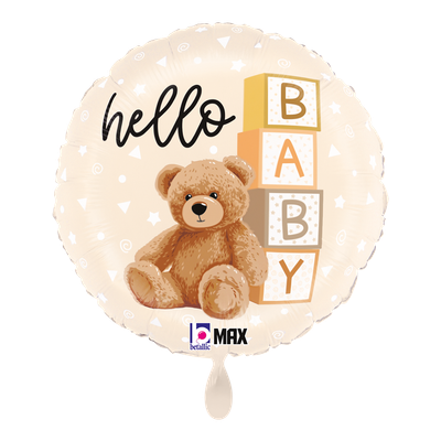 1 Balloon - Hello Baby Teddy Bear