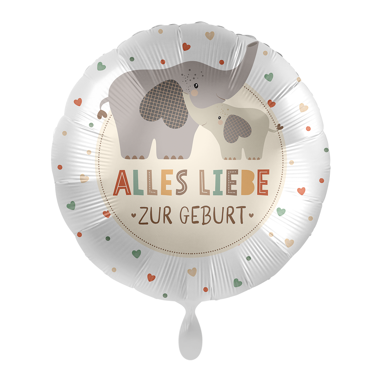1 Balloon - Baby Neutral - Elefantenfamilie - GER
