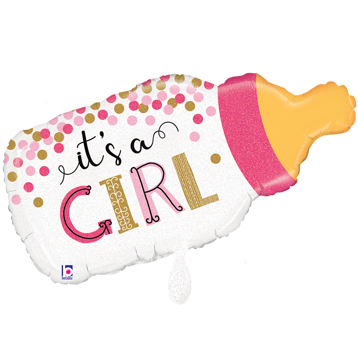 1 Balloon XXL - Confetti Baby Bottle Girl