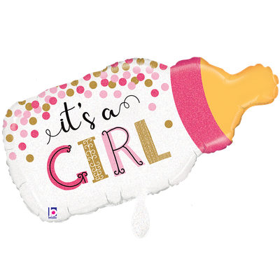 1 Balloon XXL - Confetti Baby Bottle Girl