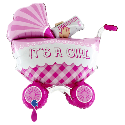 1 Balloon XXL - It&#39;s A Girl Buggy 3D