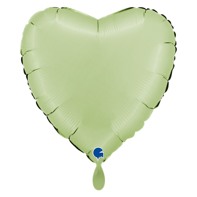 XL - Heart - Satin Olive Green