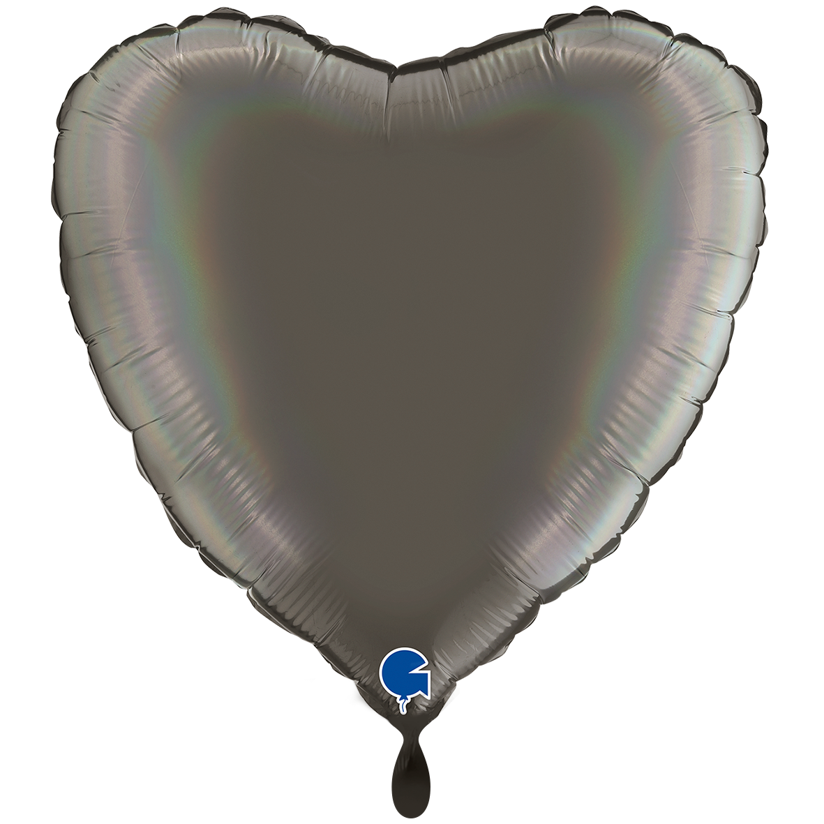 XXL - Heart - Rainbow Holographic Platinum Grey