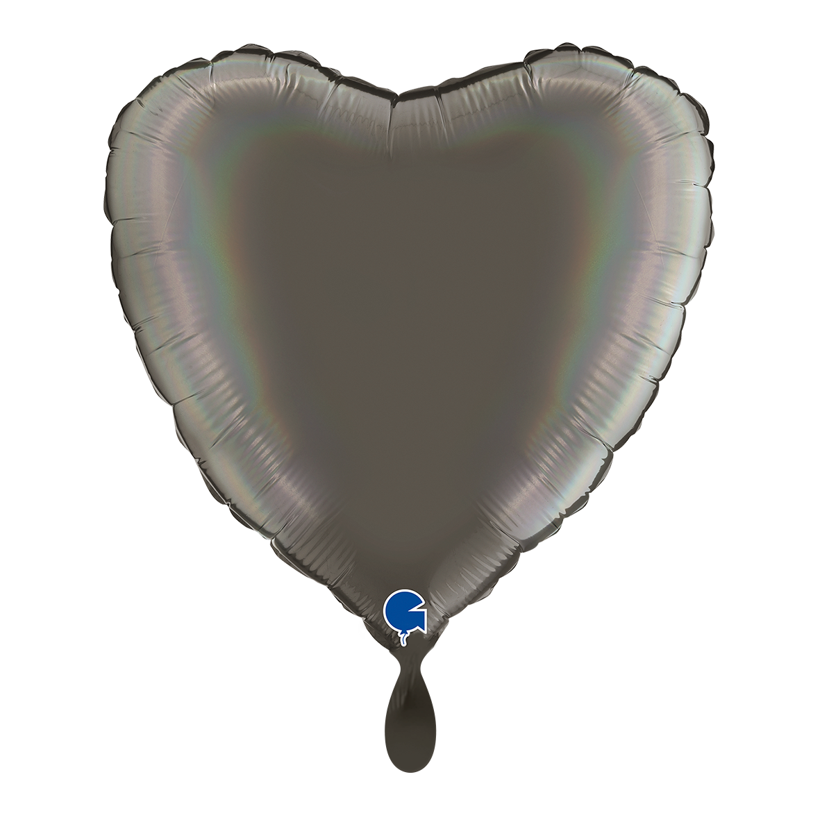 Heart - Rainbow Holographic Platinum Grey