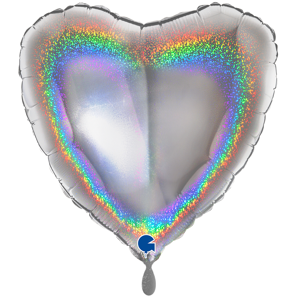 XXL - Heart - Glitter Holographic Silver