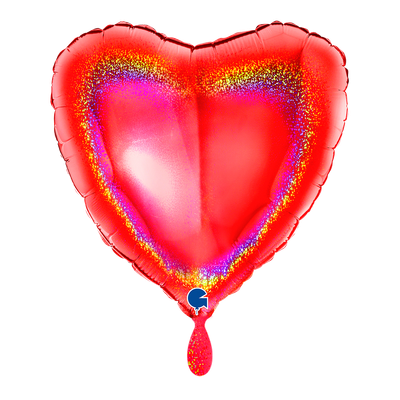 Heart - Glitter Holographic Red