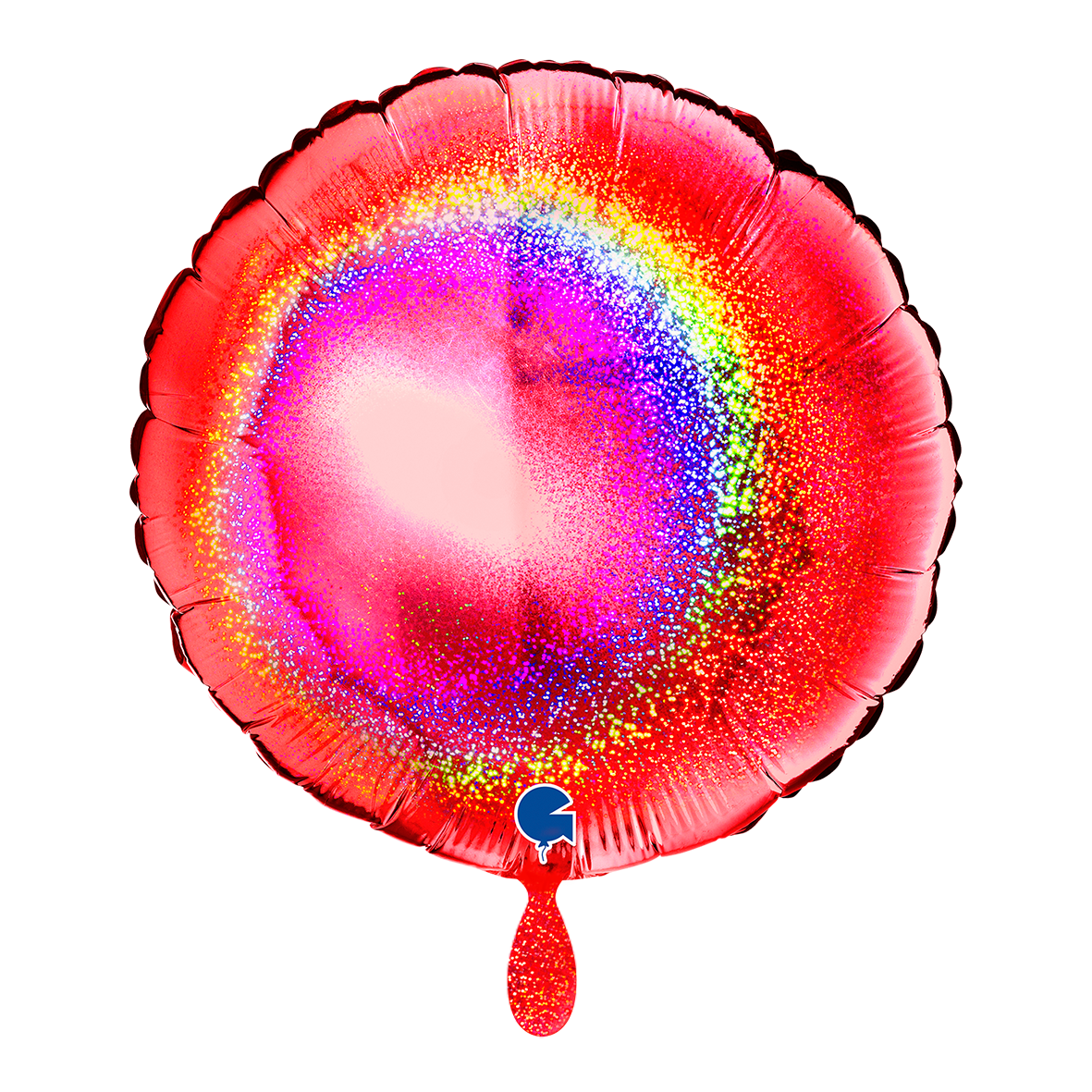 Round - Glitter Holographic Red