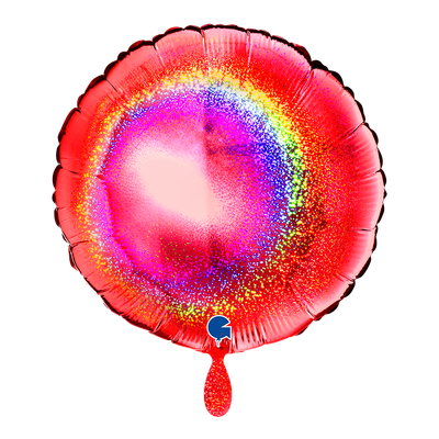Round - Glitter Holographic Red