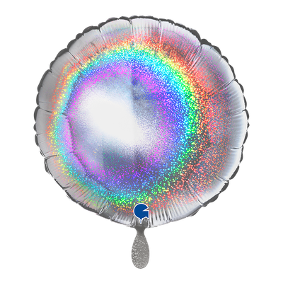 Round - Glitter Holographic Silver