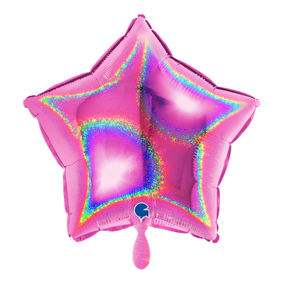 Star - Glitter Holographic Fuxia