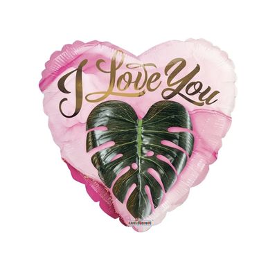 ECO - I Love You - Herz - Monstera Blatt - 5 Ballons