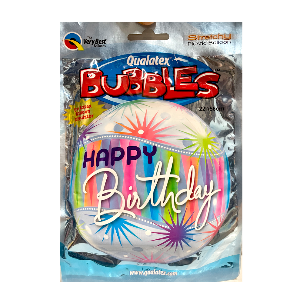Bubble Ballon - Happy Birthday - Sterne - 2 Ballons