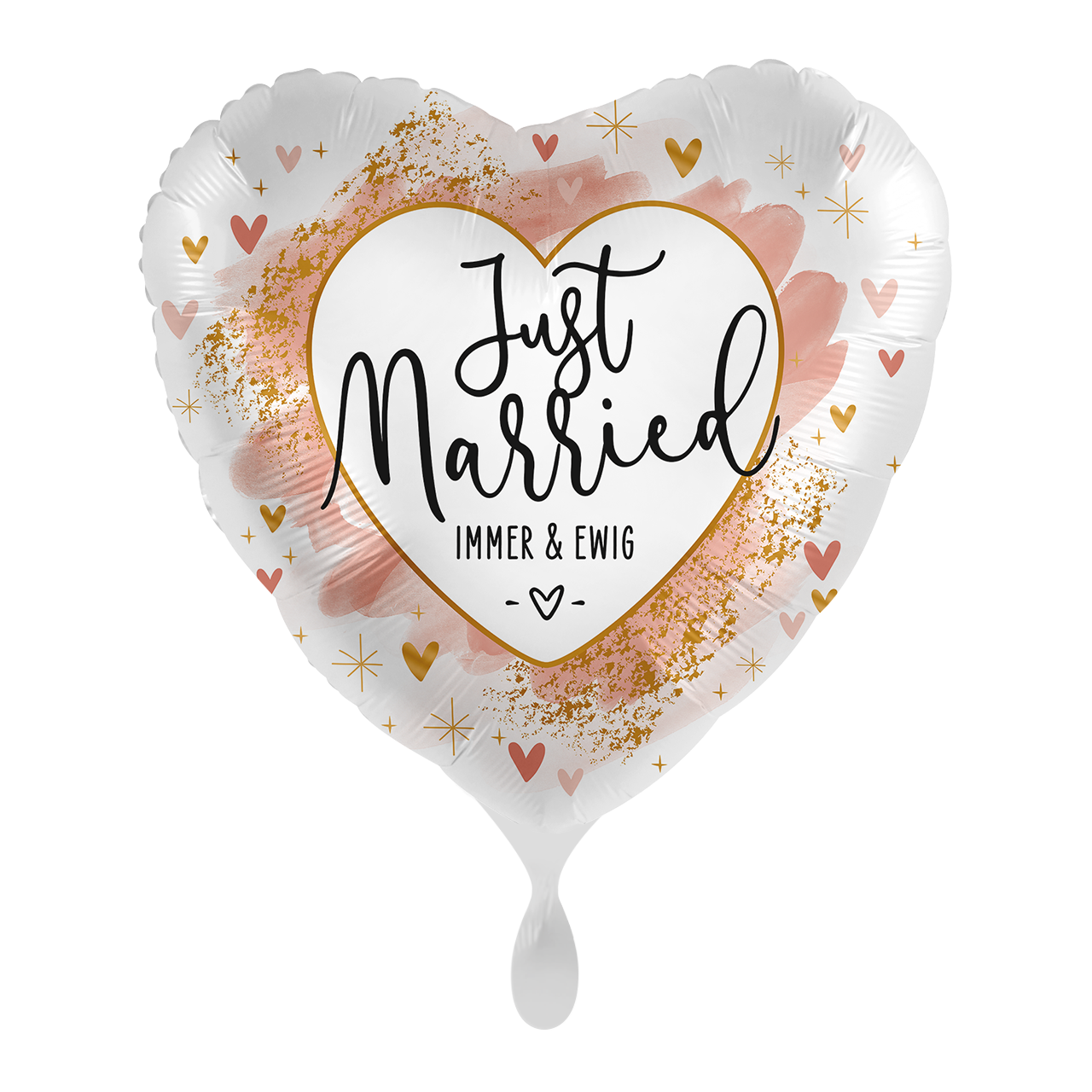 Just Married Smooth Watercolor - GER - 2 Ballons