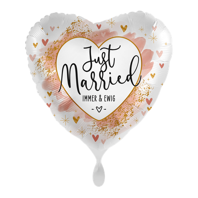 Just Married Smooth Watercolor - GER - 2 Ballons
