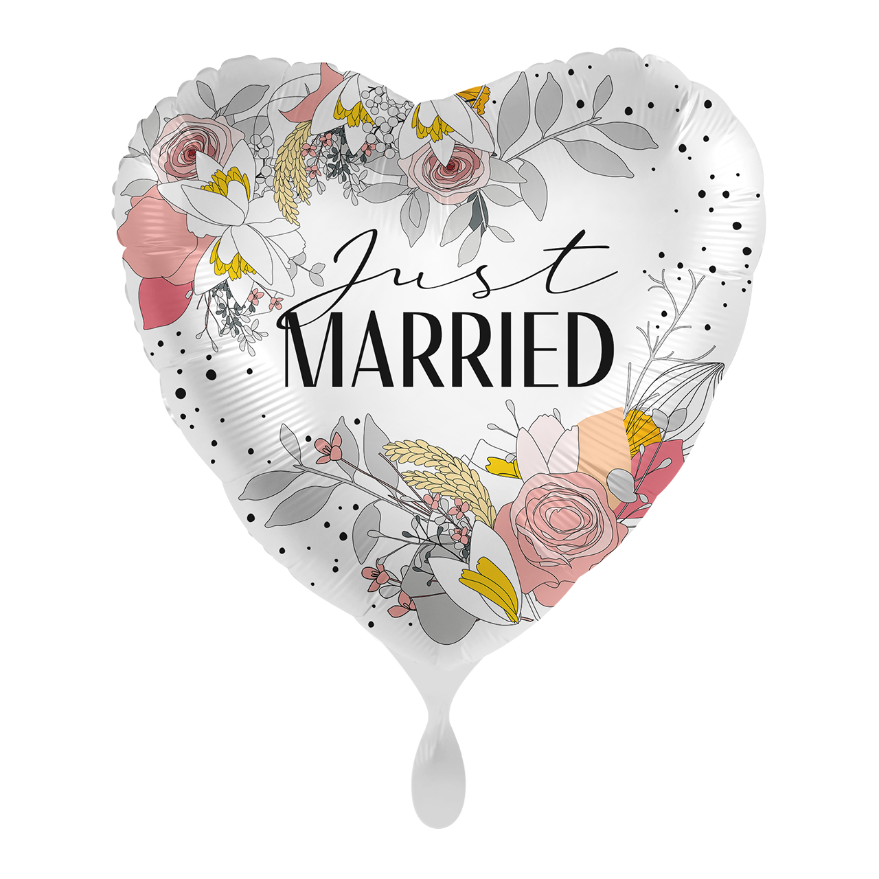 Just Married Abstract Flowers - ENG - 1 Ballon