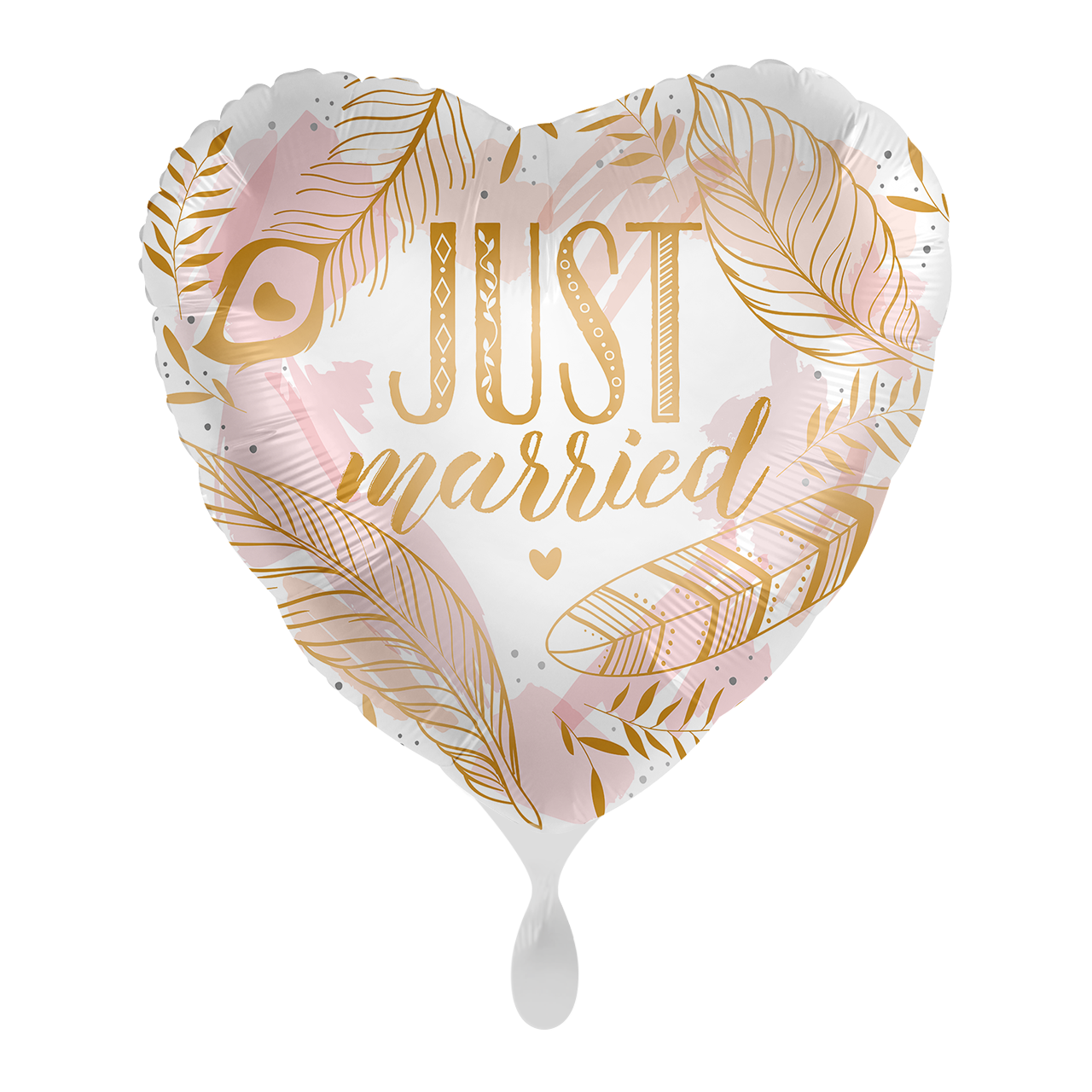 Just Married Boho Feathers - ENG - 1 Ballon