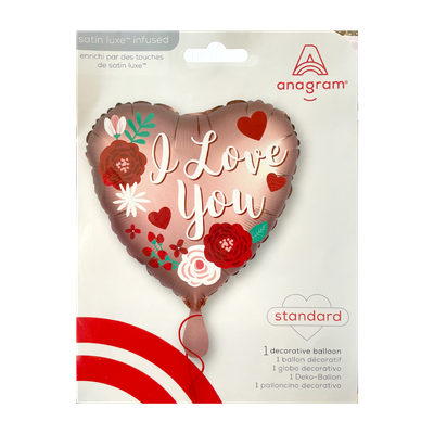 I Love You - Blumen - 1 Ballon