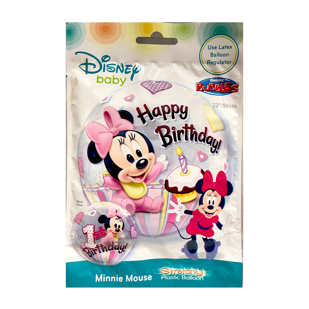 Bubble Ballon - Happy Birthday - Minnie Maus - 1 Ballon