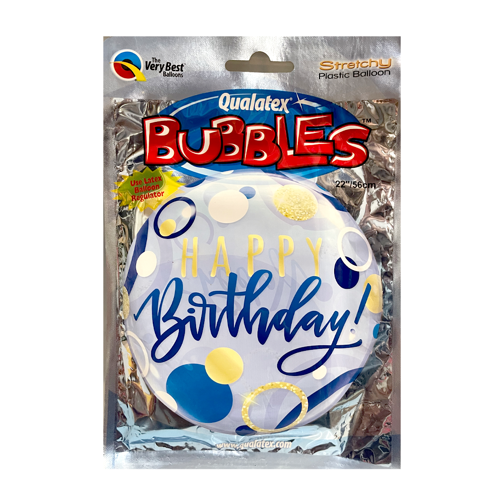 Bubble Ballon - Happy Birthday - Blau - 1 Ballon
