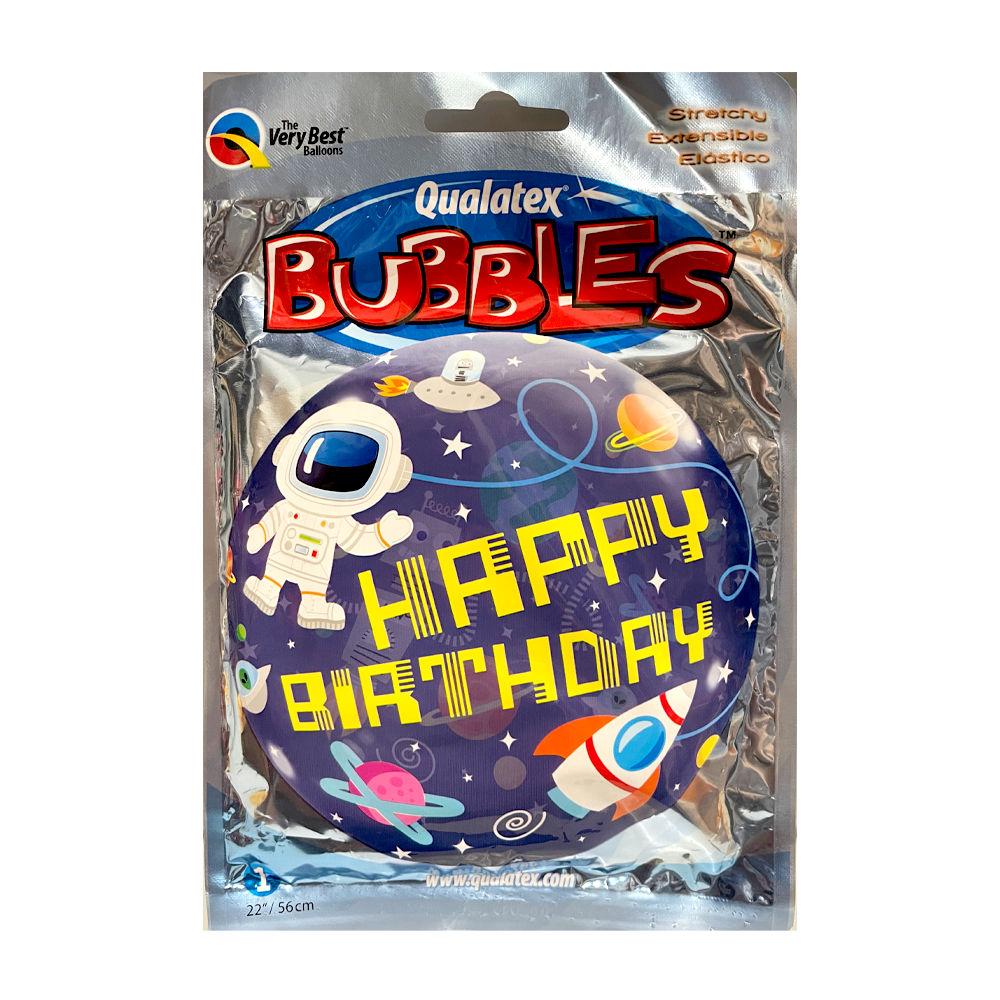 Bubble Ballon - Happy Birthday - Weltall - 1 Ballon