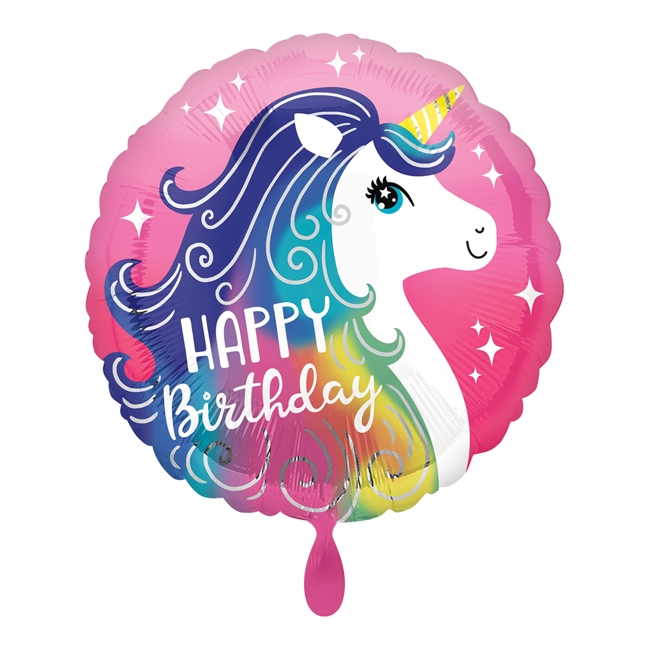 Happy Birthday - Einhorn - 5 Ballons