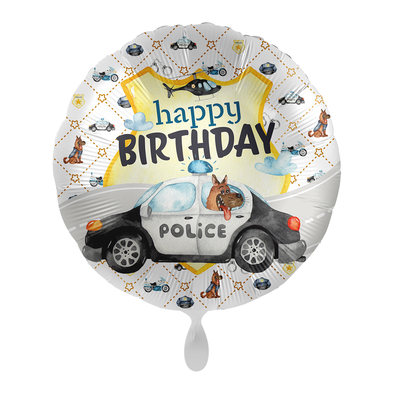 Happy Birthday - Polizei - 5 Ballons