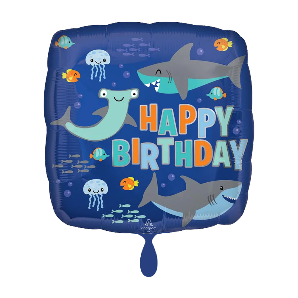 Happy Birthday - Haie - 1 Ballon