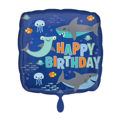 Happy Birthday - Haie - 1 Ballon