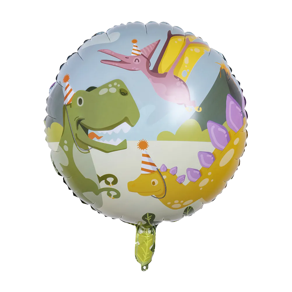 Dinos mit Partyhüten - 5 Ballons