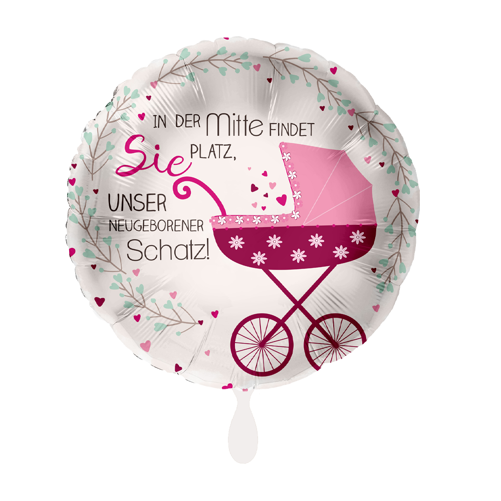 Unser neugeborener Schatz - Mädchen - 2 Ballons