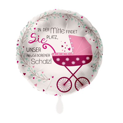 Unser neugeborener Schatz - Mädchen - 2 Ballons