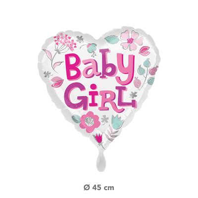 Baby Girl - Herz - 5 Ballons