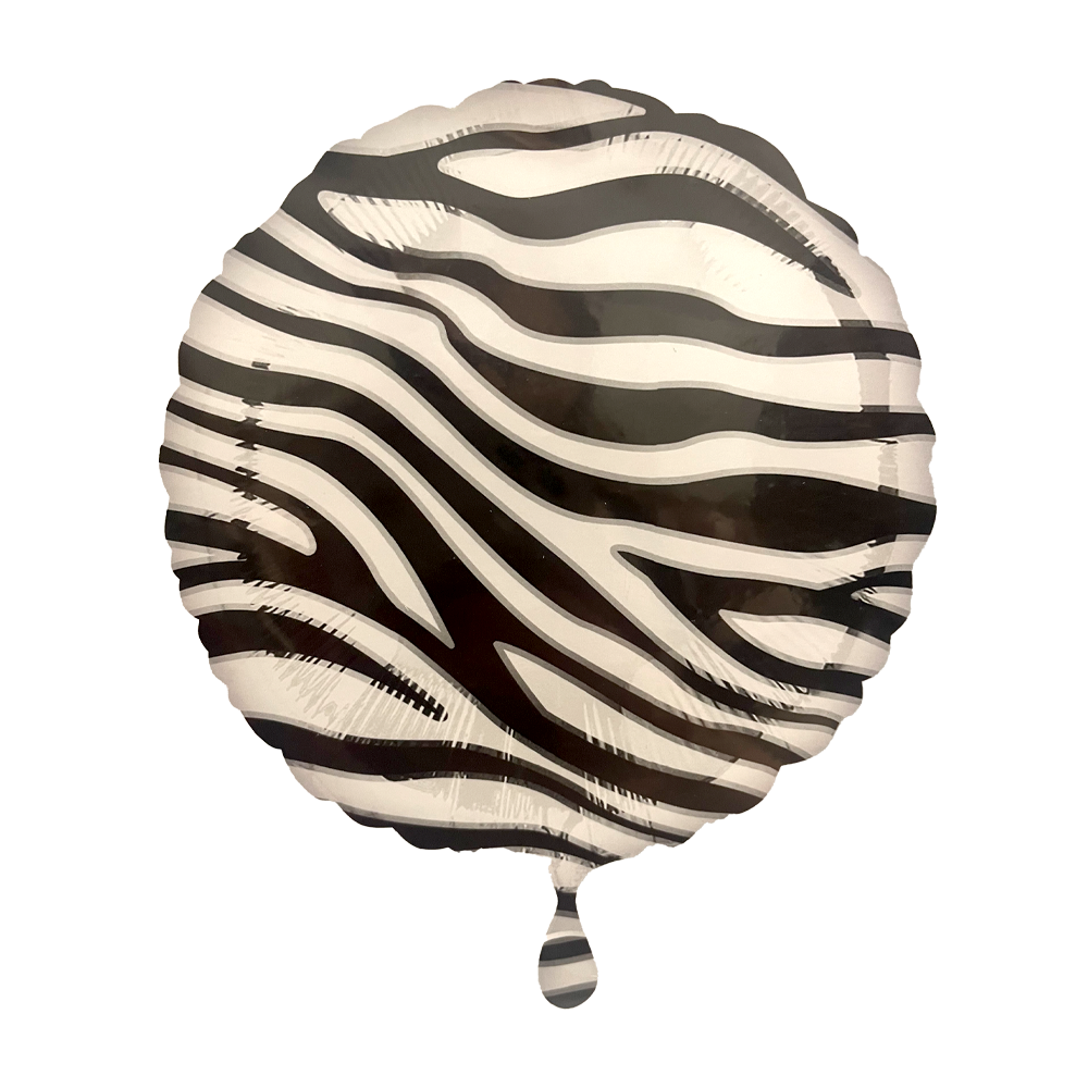 Rund - Zebramuster - 5 Ballons