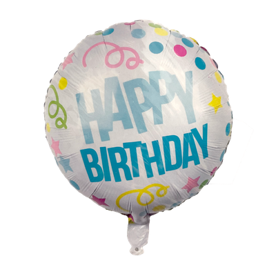 Happy Birthday mit Konfetti - 2 Ballons