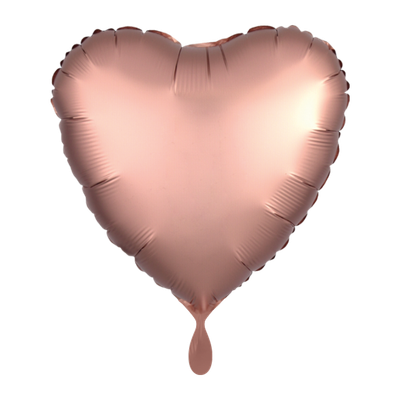 Herz - Satin Rosegold - Dekoballon - 5 Ballons
