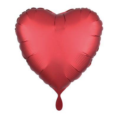Herz - Satin Rot - Dekoballon - 5 Ballons