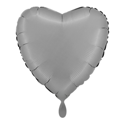 Herz - Satin Graphitegrau - Dekoballon - 5 Ballons