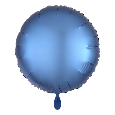 Rund - Satin Blau - Dekoballon - 6 Ballons