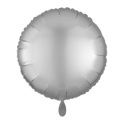 Rund - Satin Silber - Dekoballon - 3 Ballons