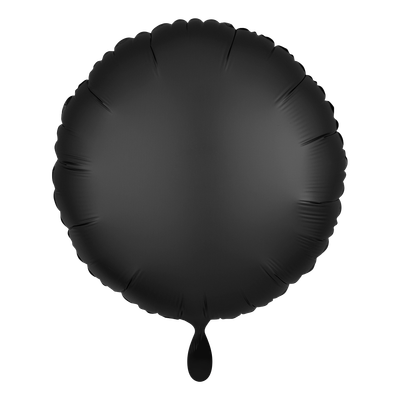 Rund - Satin Schwarz - Dekoballon - 5 Ballons