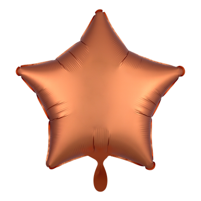 Stern - Satin Orange - Dekoballon - 5 Ballons