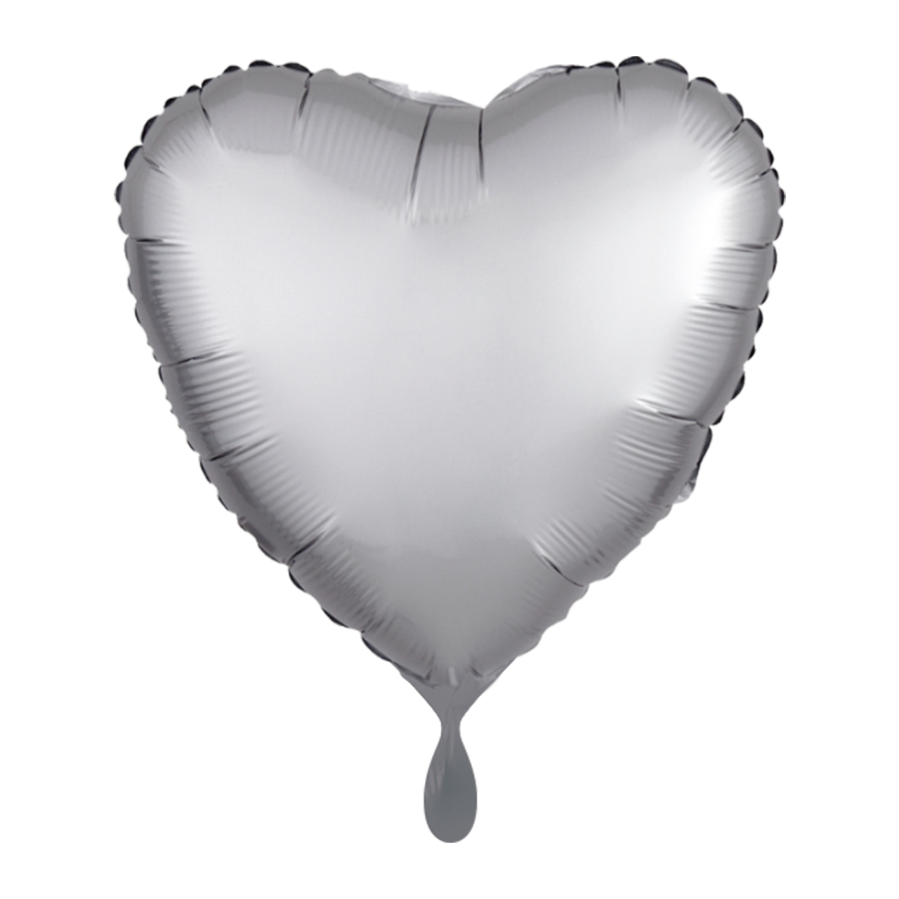 Herz - Satin Silber - Dekoballon -1 Ballon