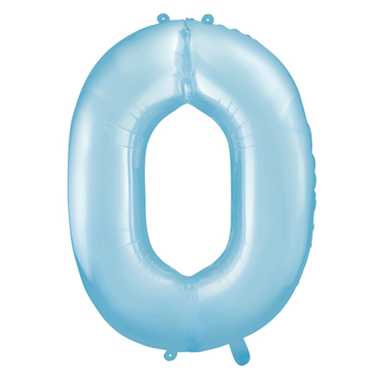 Zahl 0 - Babyblau - Ø 86 cm - 5 Ballons