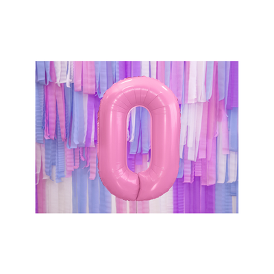 Zahl 0 - Rosa - Ø 86 cm - 5 Ballons
