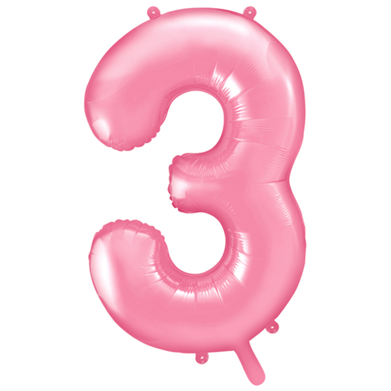 Zahl 3 - Rosa - Ø 86 cm - 5 Ballons