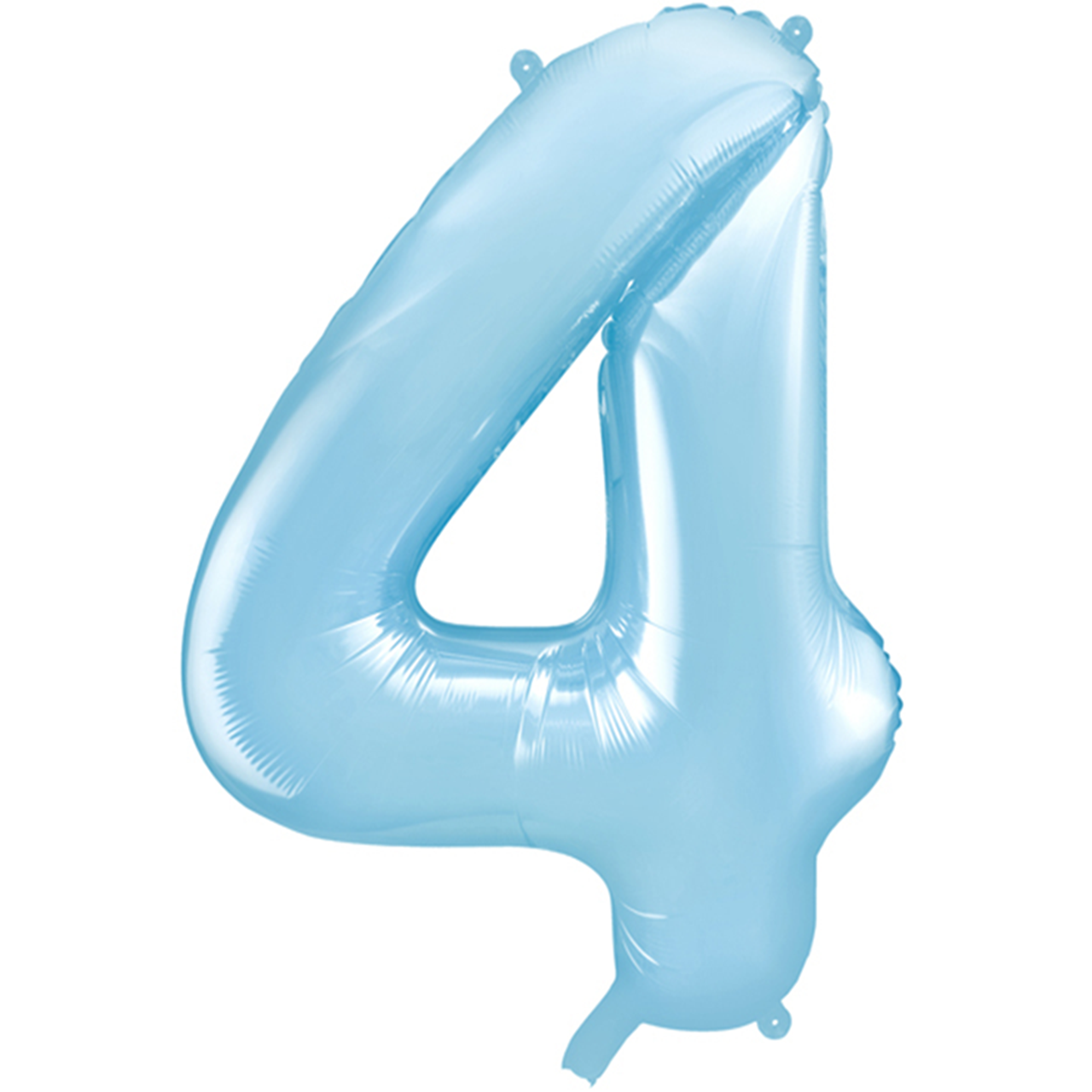 Zahl 4 - Babyblau - Ø 86 cm - 5 Ballons